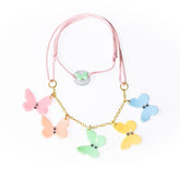MINI BUTTERFLY PASTEL NECKLACE - LILIES & ROSES