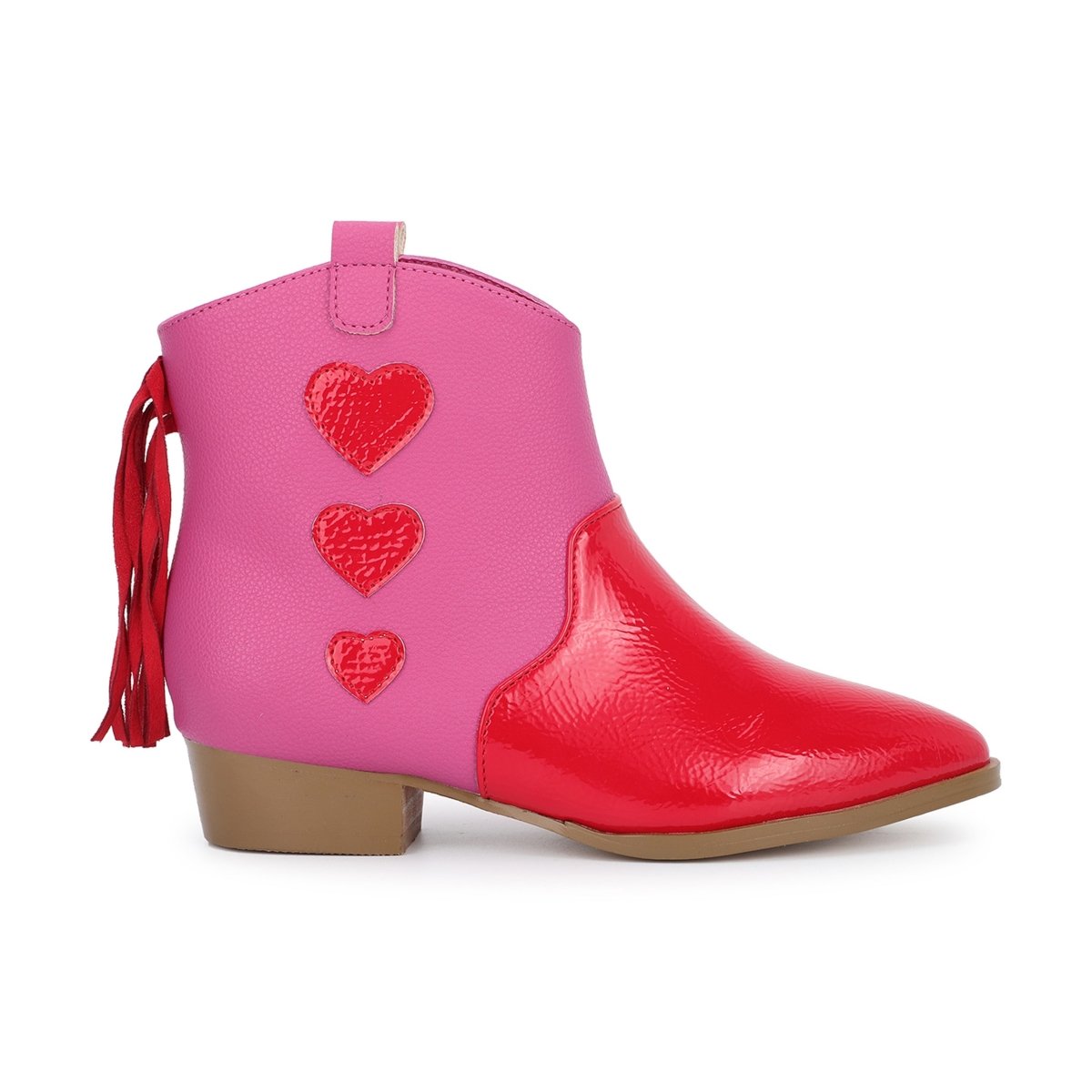 MISS DALLAS HEART COLOR BLOCK WESTERN BOOTIE - BOOTS