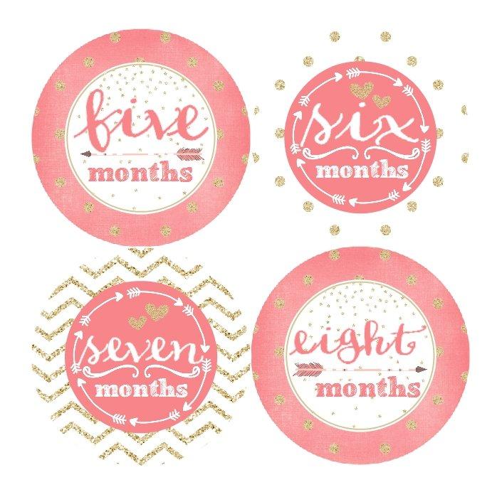 MULTI PATTEREN MONTHLY BABY STICKERS - MONTHLY STICKERS