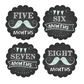 MUSTACHE MONTHLY BABY STICKERS - MONTHLY STICKERS