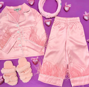 NELLY FEATHER SILK PAJAMAS - TINA MUR