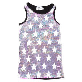 NEON FLIP SEQUIN STARS DRESS - LOLA AND THE BOYS
