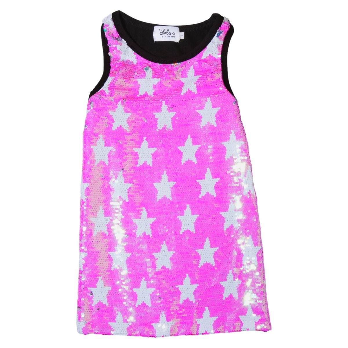 NEON FLIP SEQUIN STARS DRESS - LOLA AND THE BOYS