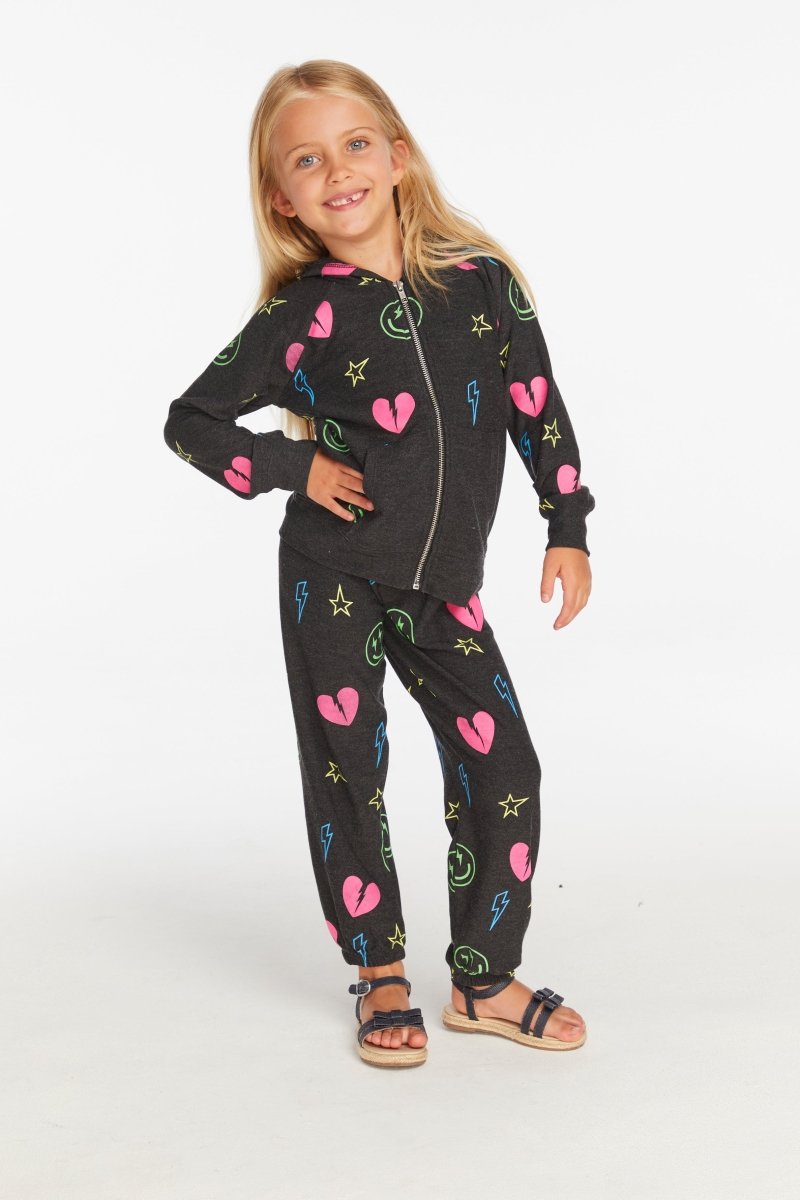 NEON HEARTS & SMILES SWEATPANTS (PREORDER) - CHASER KIDS