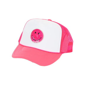 NEON SMILEY FACE HAT - MALIBU SUGAR
