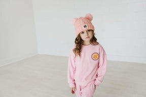 NEON SMILEY FACE SWEATSHIRT AND SWEATPANTS SET - PETITE HAILEY