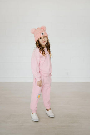 NEON SMILEY FACE SWEATSHIRT AND SWEATPANTS SET - PETITE HAILEY