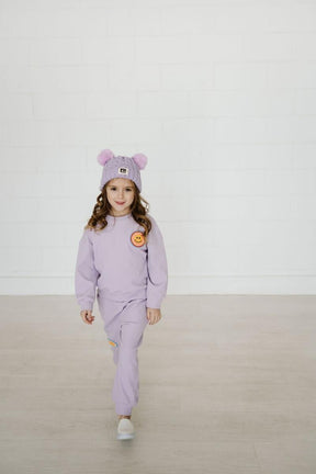 NEON SMILEY FACE SWEATSHIRT AND SWEATPANTS SET - PETITE HAILEY