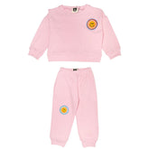 NEON SMILEY FACE SWEATSHIRT AND SWEATPANTS WAFFLE SET - PETITE HAILEY
