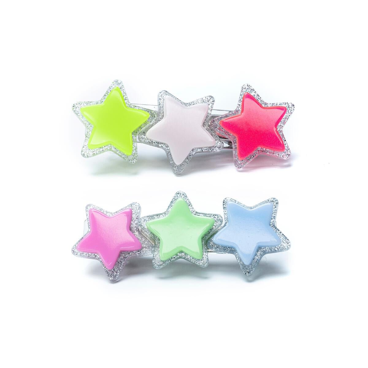 NEON STARS ALLIGATOR CLIPS - LILIES & ROSES