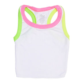 NEON TRIM RIBBED TANK TOP - FLOWERS BY ZOE
