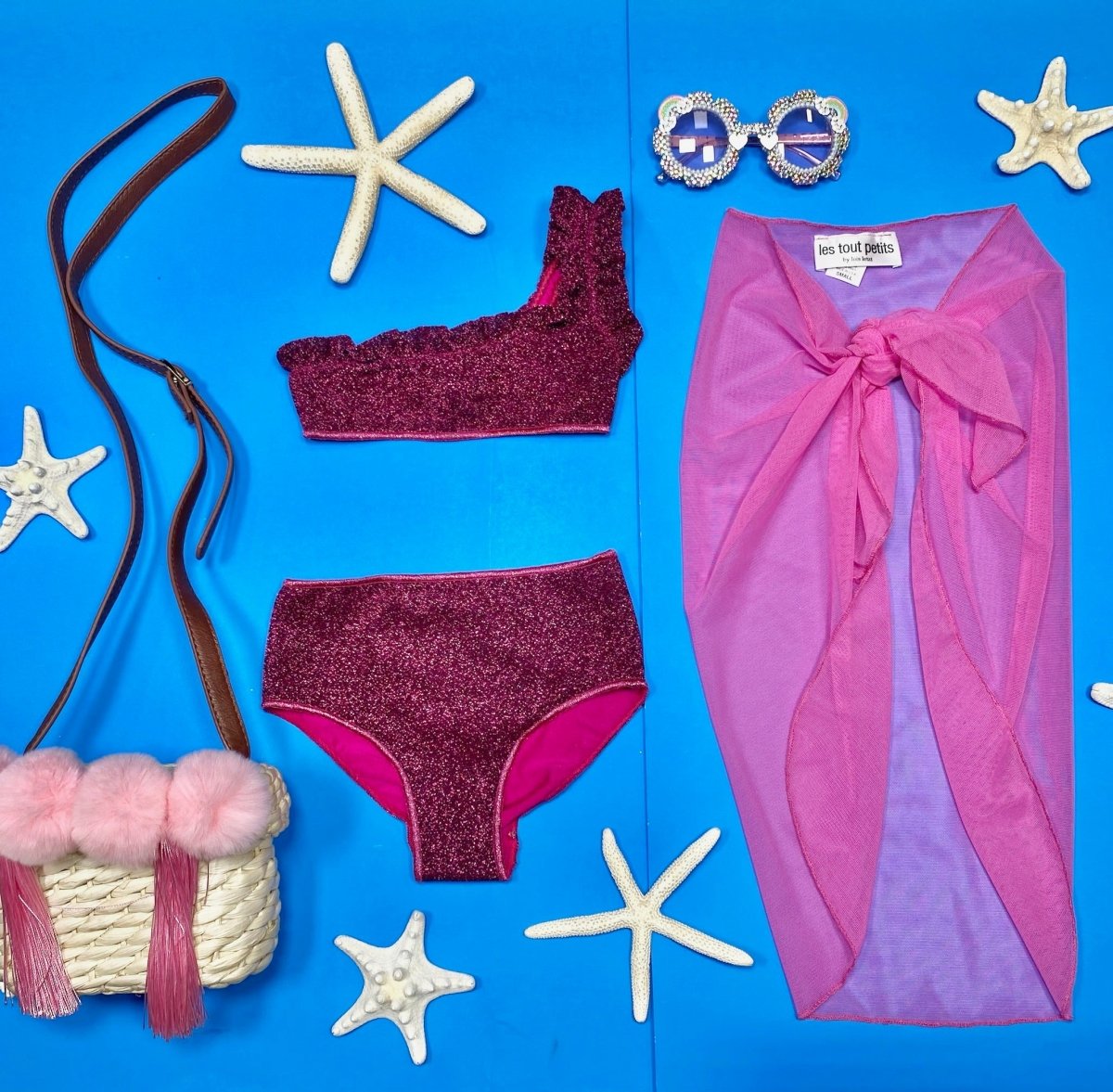 ONE SHOULDER TWO PIECE VOILA BIKINI - TWO PIECE BIKINI