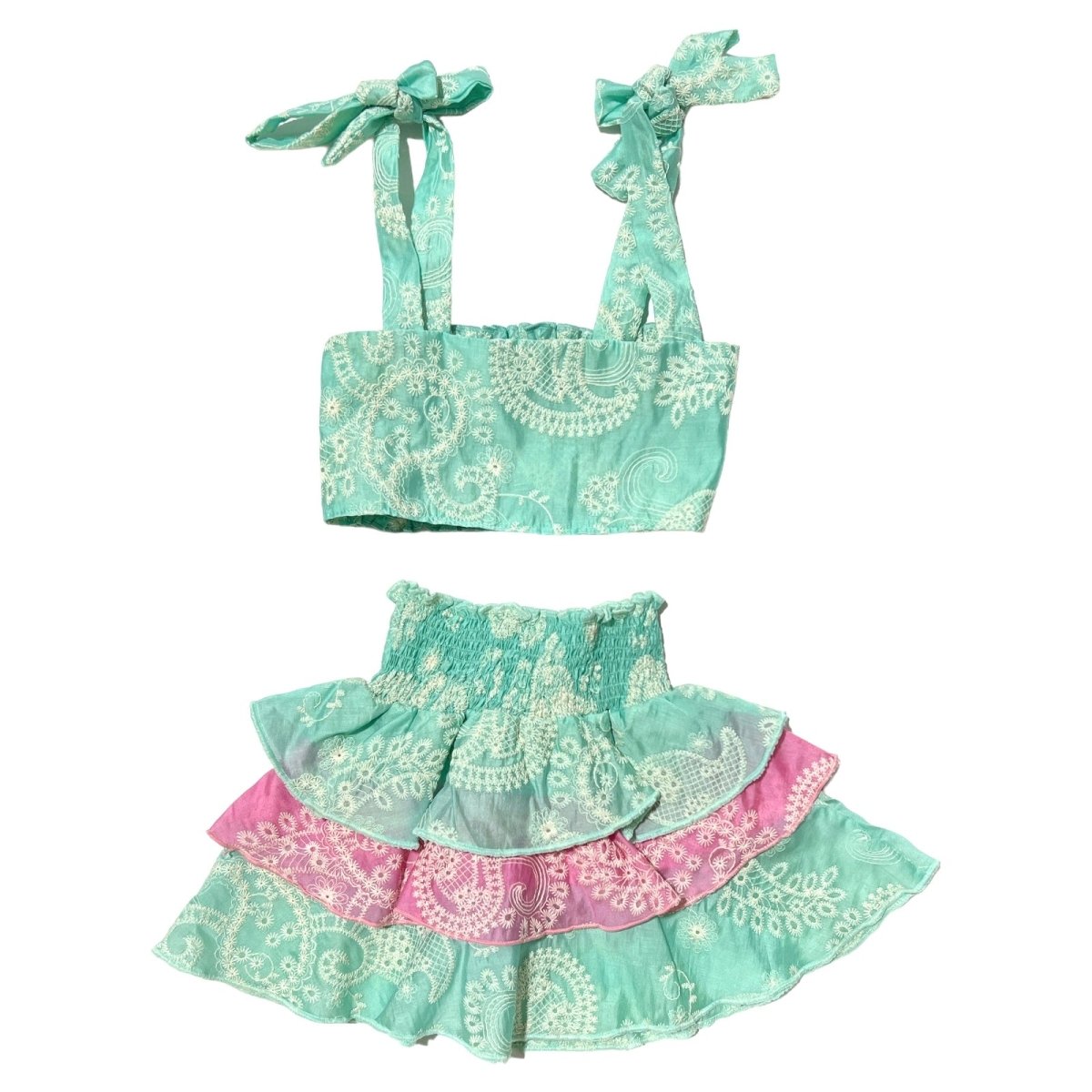 PAISLEY TANK TOP AND RUFFLE SKIRT SET - DALAI KIDS