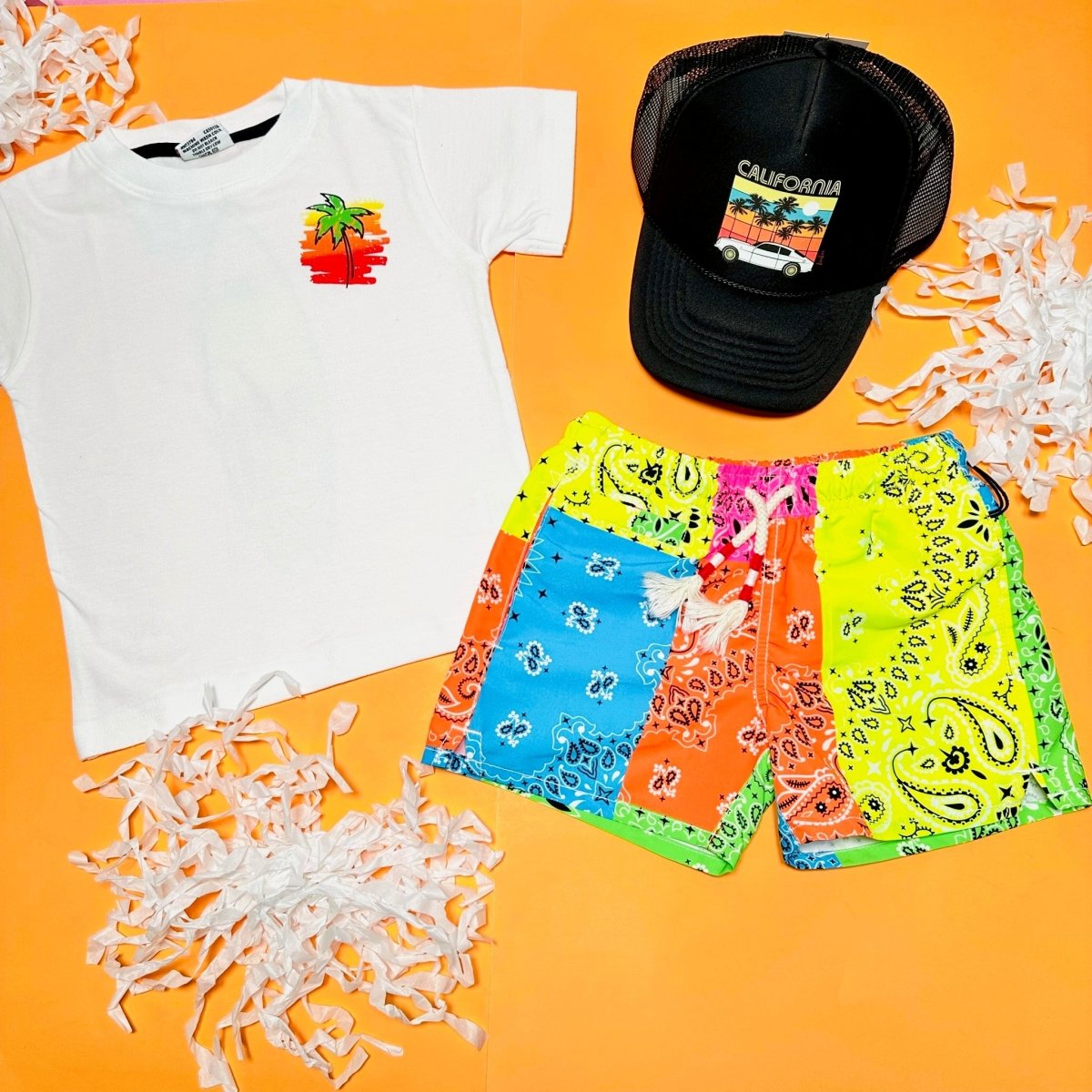 PALM TREES SURFBOARD TSHIRT - MISH MISH