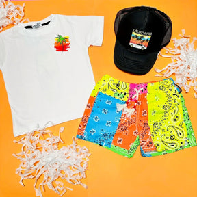 PALM TREES SURFBOARD TSHIRT - MISH MISH