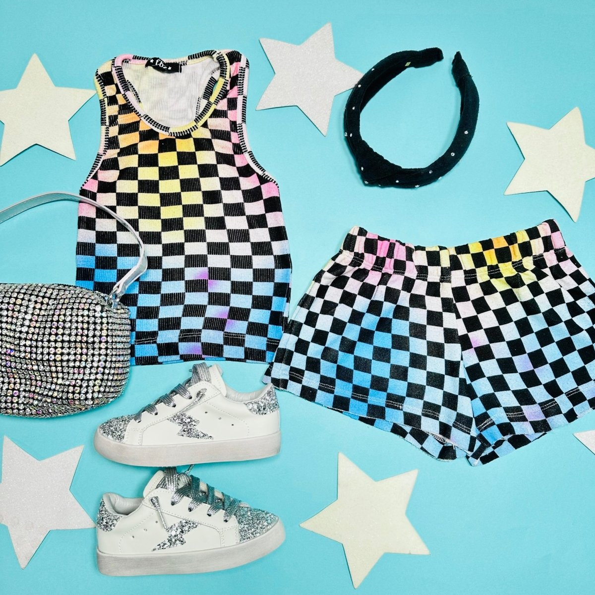 PASTEL CHECKERED TANK TOP - FLOWERS BY ZOE