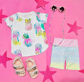 PASTEL OMBRÉ BIKER SHORTS - SHORTS