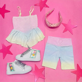 PASTEL OMBRÉ BIKER SHORTS - SHORTS