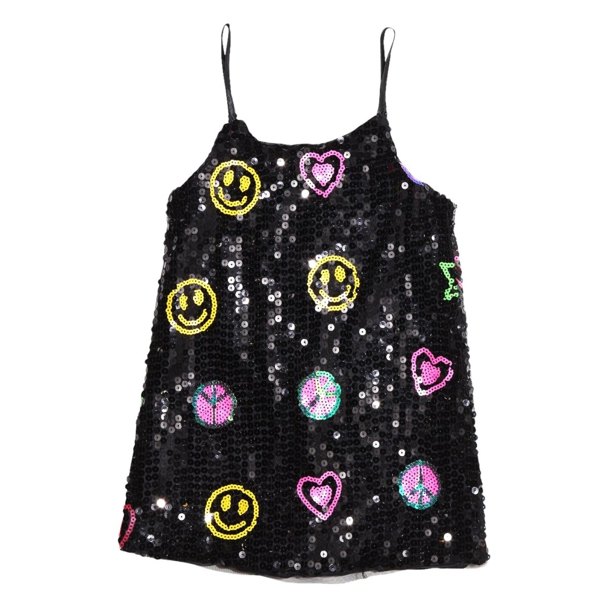 PEACE & LOVE SEQUIN TANK DRESS - LOLA AND THE BOYS