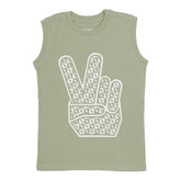 PEACE OUT MUSCLE TANK TOP - TANK TOPS