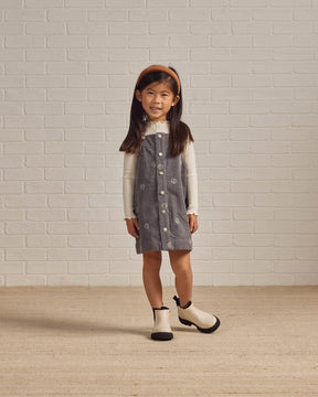 PEACE SIGN CORDUROY OVERALL DRESS - RYLEE + CRU