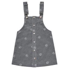 PEACE SIGN CORDUROY OVERALL DRESS - RYLEE + CRU