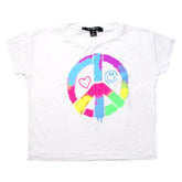 PEACE SIGN GRAFFITI TSHIRT - SHORT SLEEVE TOPS