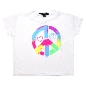 PEACE SIGN GRAFFITI TSHIRT - SHORT SLEEVE TOPS