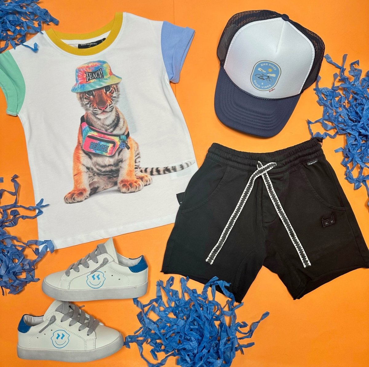 PEACE TIGER COLOR BLOCK TSHIRT - SHORT SLEEVE TOPS