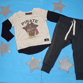 PIRATE PUG LONG SLEEVE TSHIRT - LONG SLEEVE TOPS