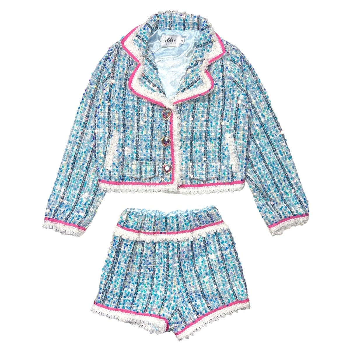 PLAID SHIMMERY COCO 3 PIECE SUIT SET - LOLA AND THE BOYS