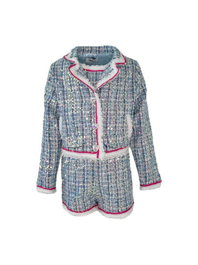 PLAID SHIMMERY COCO 3 PIECE SUIT SET (PREORDER) - LOLA AND THE BOYS