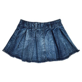 PLEATED DENIM SKIRT W/ SHORTS - FLOWERS BY ZOE