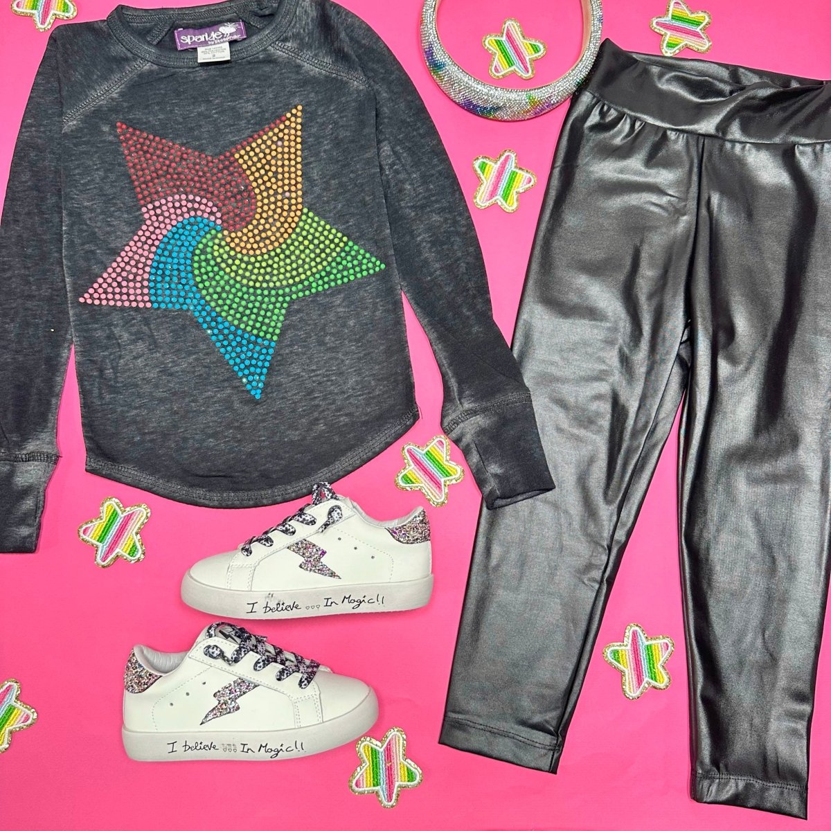 PLEATHER LEGGINGS - FLOWERS BY ZOE