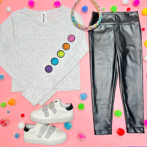 PLEATHER LEGGINGS - FLOWERS BY ZOE