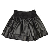 PLEATHER RUFFLE SKIRT - FLOWERS BY ZOE