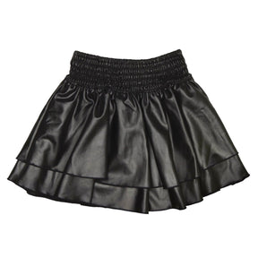 PLEATHER RUFFLE SKIRT - FLOWERS BY ZOE