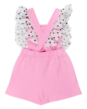 POLKA DOT FRILL ROMPER W/ REMOVABLE STRAPS - ROMPERS