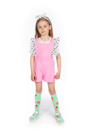 POLKA DOT FRILL ROMPER W/ REMOVABLE STRAPS - ROMPERS