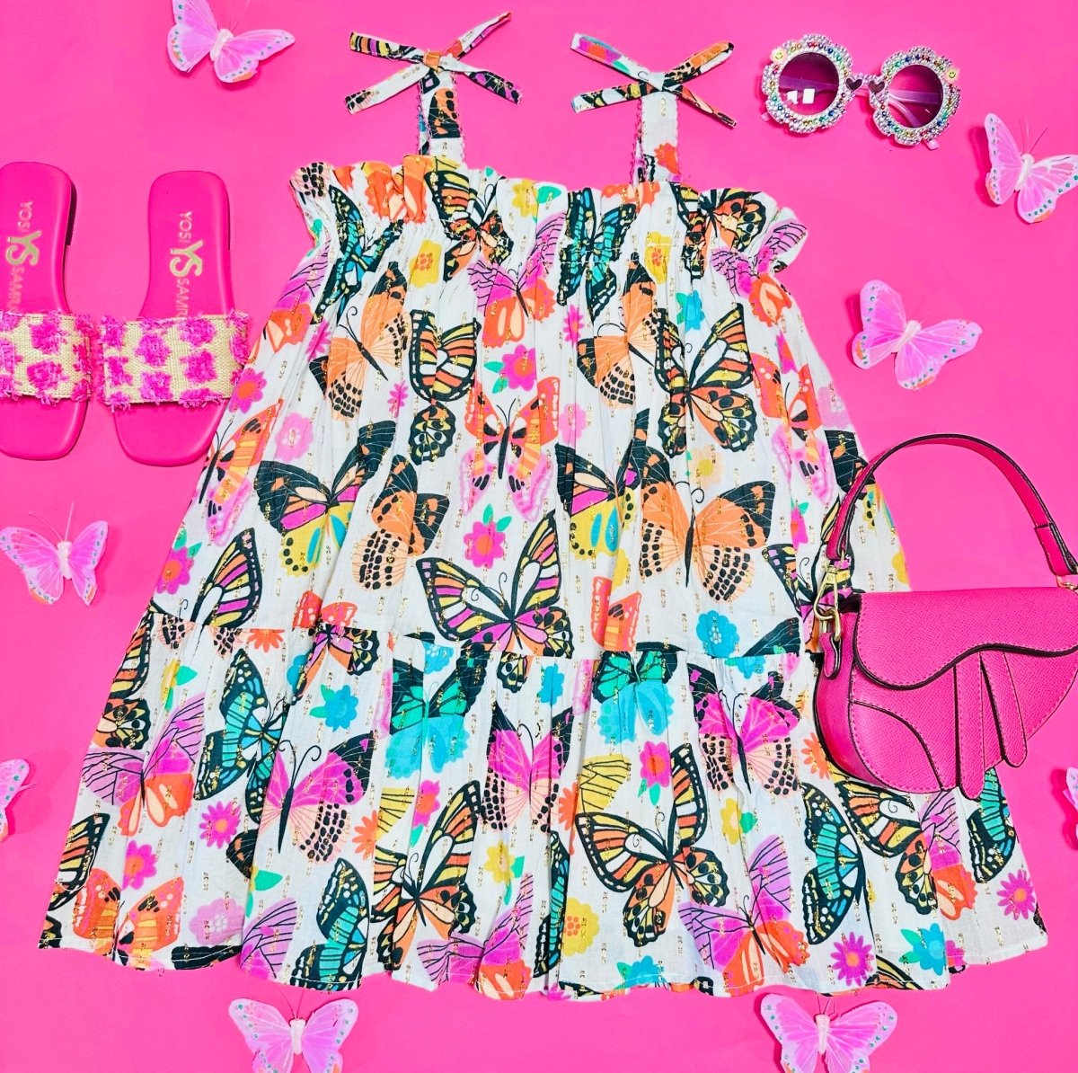RAINBOW BUTTERFLIES DRESS - LUCKY JADE