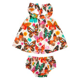 RAINBOW BUTTERFLIES DRESS W/ DIAPER COVER - LUCKY JADE