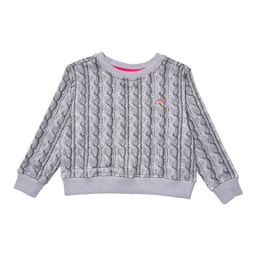 RAINBOW CABLE KNIT PRINT SWEATSHIRT - TEREZ