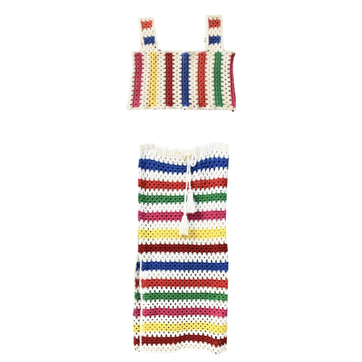 RAINBOW CROCHET TANK AND SKIRT SET - NESSI BYRD