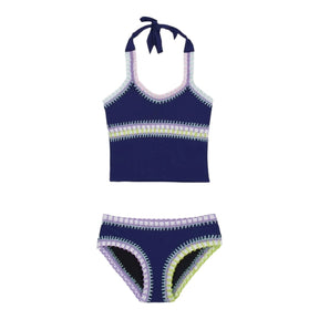 RAINBOW EMBROIDERED TANKINI TWO PIECE - TWO PIECE BIKINI