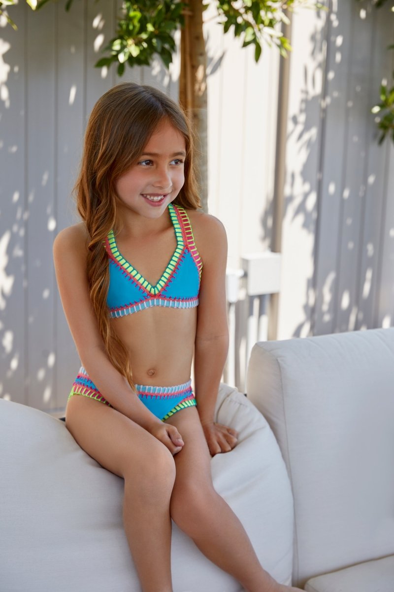 RAINBOW EMBROIDERED TWO PIECE BIKINI (PREORDER) - PQ KIDS