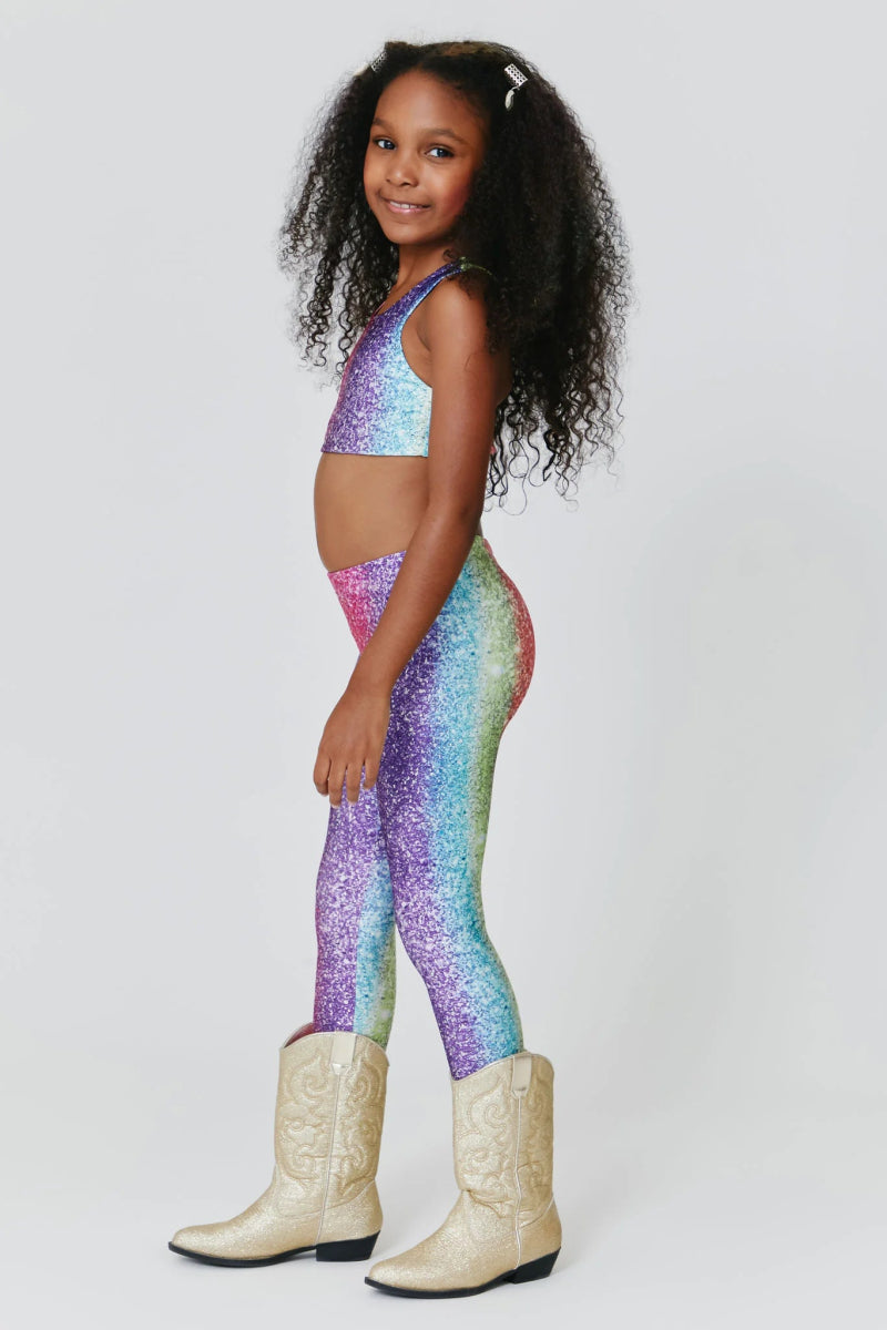 RAINBOW GLITTER SPORTS BRA (PREORDER) - TEREZ