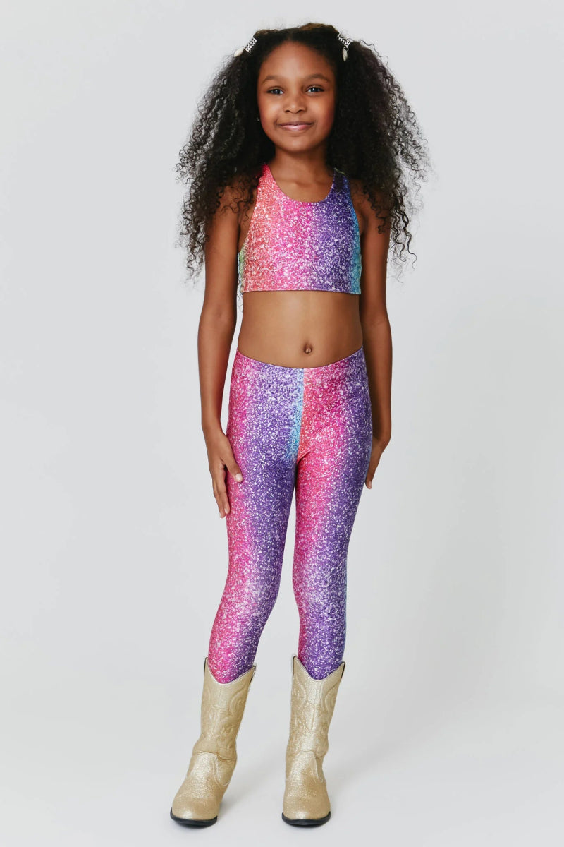 RAINBOW GLITTER SPORTS BRA (PREORDER) - TEREZ