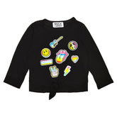 RAINBOW ICONS LONG SLEEVE TSHIRT WITH TIES - ROCK CANDY