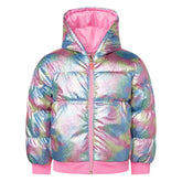 RAINBOW METALLIC SHINY PUFFER JACKET - JACKETS