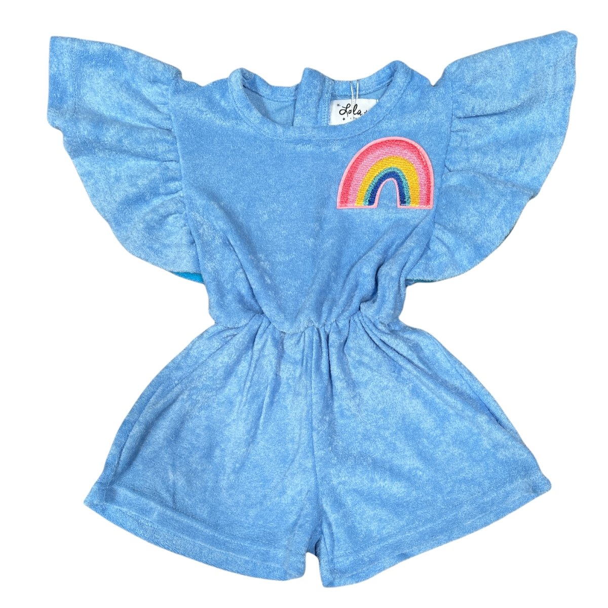 RAINBOW PATCH TERRY ROMPER - ROMPERS